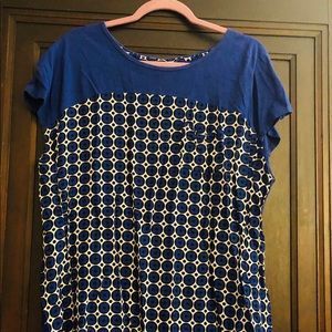 Pattern front short sleeve blouse